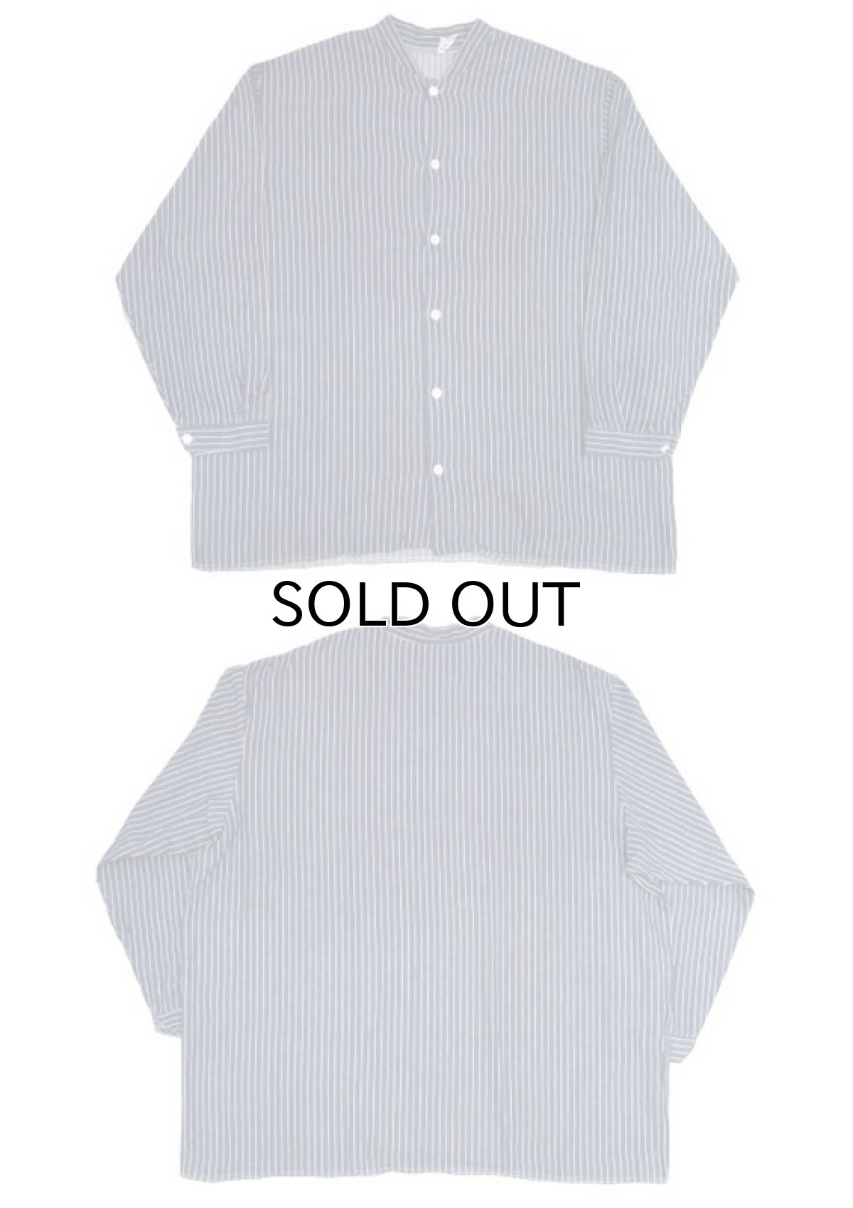 画像4: ~ 1970's OLD Germany Stripe L/S Shirts  BLUE系 size XL位  (表記 45/46 ) (4)