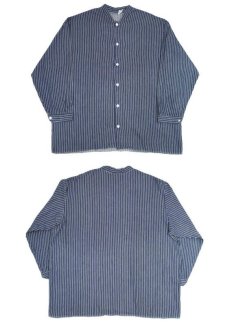 画像4: ~ 1970's OLD Germany Stripe L/S Shirts  BLUE系　size XL位  (表記 45/46 ) (4)