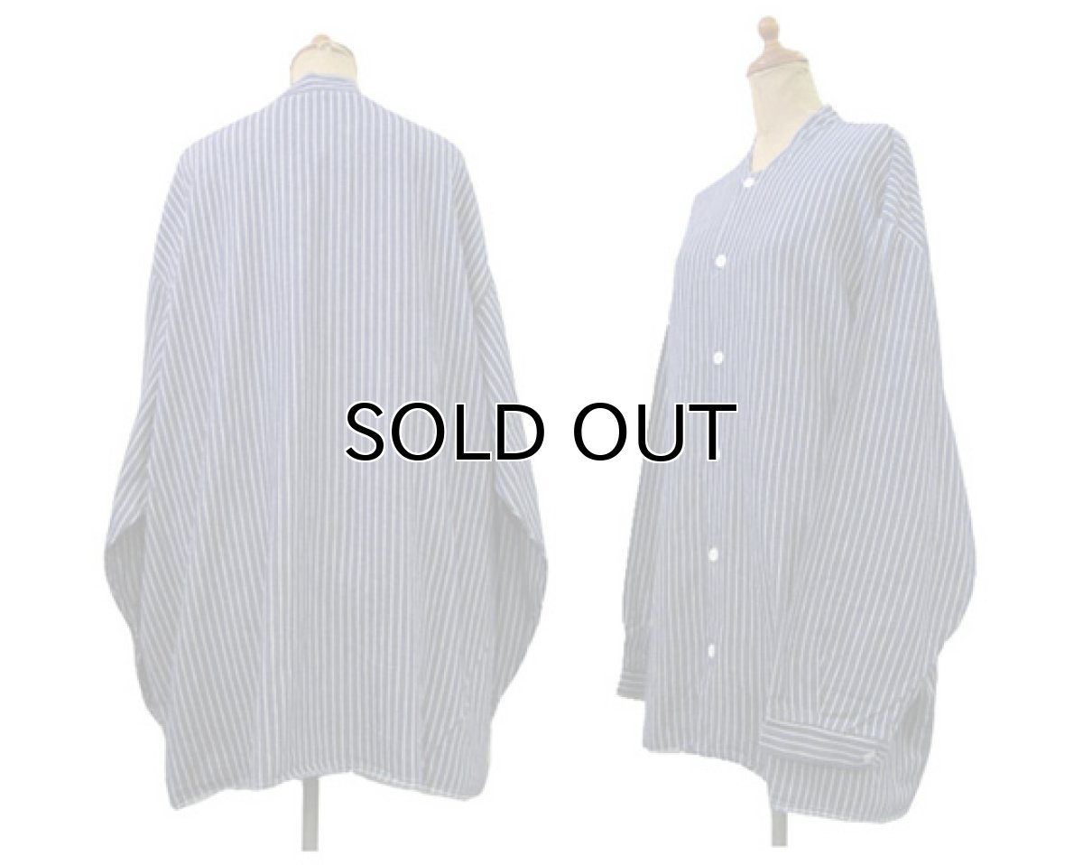 画像2: ~ 1970's OLD Germany Stripe L/S Shirts  BLUE系 size XL位  (表記 45/46 ) (2)