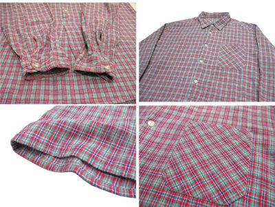 画像1: ~ 1960's OLD Europe L/S Pullover Shirts  GREEN系　size M - L位  (表記 なし )