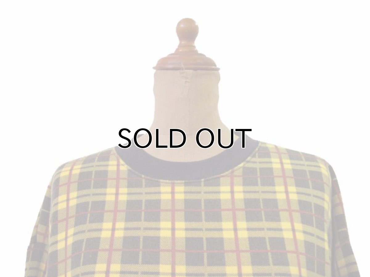 画像4: 1980's "EZ SPIRIT" Tartan Check Print Sweat NAVY size M 位 (表記 M) (4)