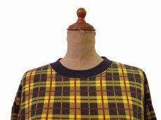 画像4: 1980's "EZ SPIRIT" Tartan Check Print Sweat　NAVY　size M 位 (表記 M) (4)