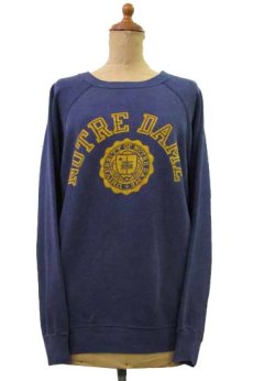 画像1: 1980's "Champion" College Print Sweat　NAVY　sizeS -  M 位 (表記 L) (1)