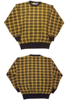 画像5: 1980's "EZ SPIRIT" Tartan Check Print Sweat　NAVY　size M 位 (表記 M) (5)