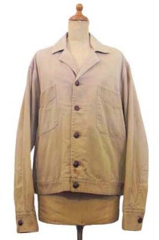 画像1: 1950's  "VOISINET" Herringbone Twill Work Jacket　size L - XL位  (表記 44) (1)