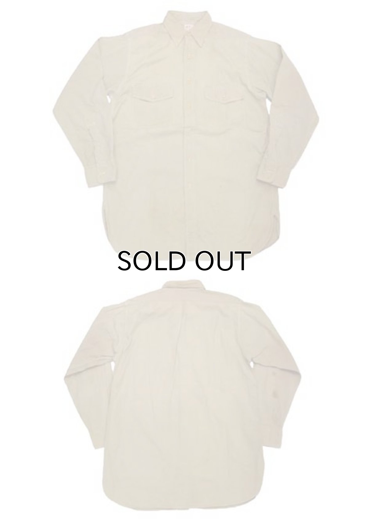 画像3: 1950's "OLD BALDY" L/S Chino Shirts  BEIGE系　size L位  (表記 15 ) (3)