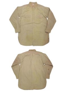 画像3: 1950's "OLD BALDY" L/S Chino Shirts  BEIGE系　size L位  (表記 15 ) (3)
