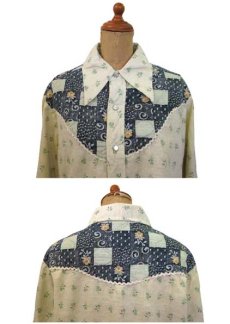 画像4: 1970's "KENNINGTON" L/S Western Shirts  Yellow/ Green　size M位  (表記 L ) (4)