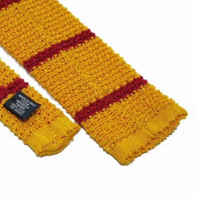 画像1: "Polo by Ralph Lauren" Knit Tie　made in ITALY　color : YELLOW / RED