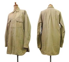 画像2: 1950's "OLD BALDY" L/S Chino Shirts  BEIGE系　size L位  (表記 15 ) (2)