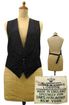 画像1: 1930's "Saks Fifth Avenue " Waist Gillet  BLACK　size Free  (表記 不明) (1)