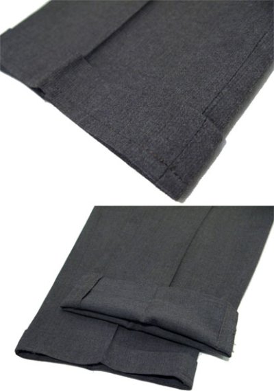 画像1: 1970's "Seven Sear Slacks" Non Tuck Tapered Trousers　Charcoal Grey　size 31.5 inch (表記 なし)