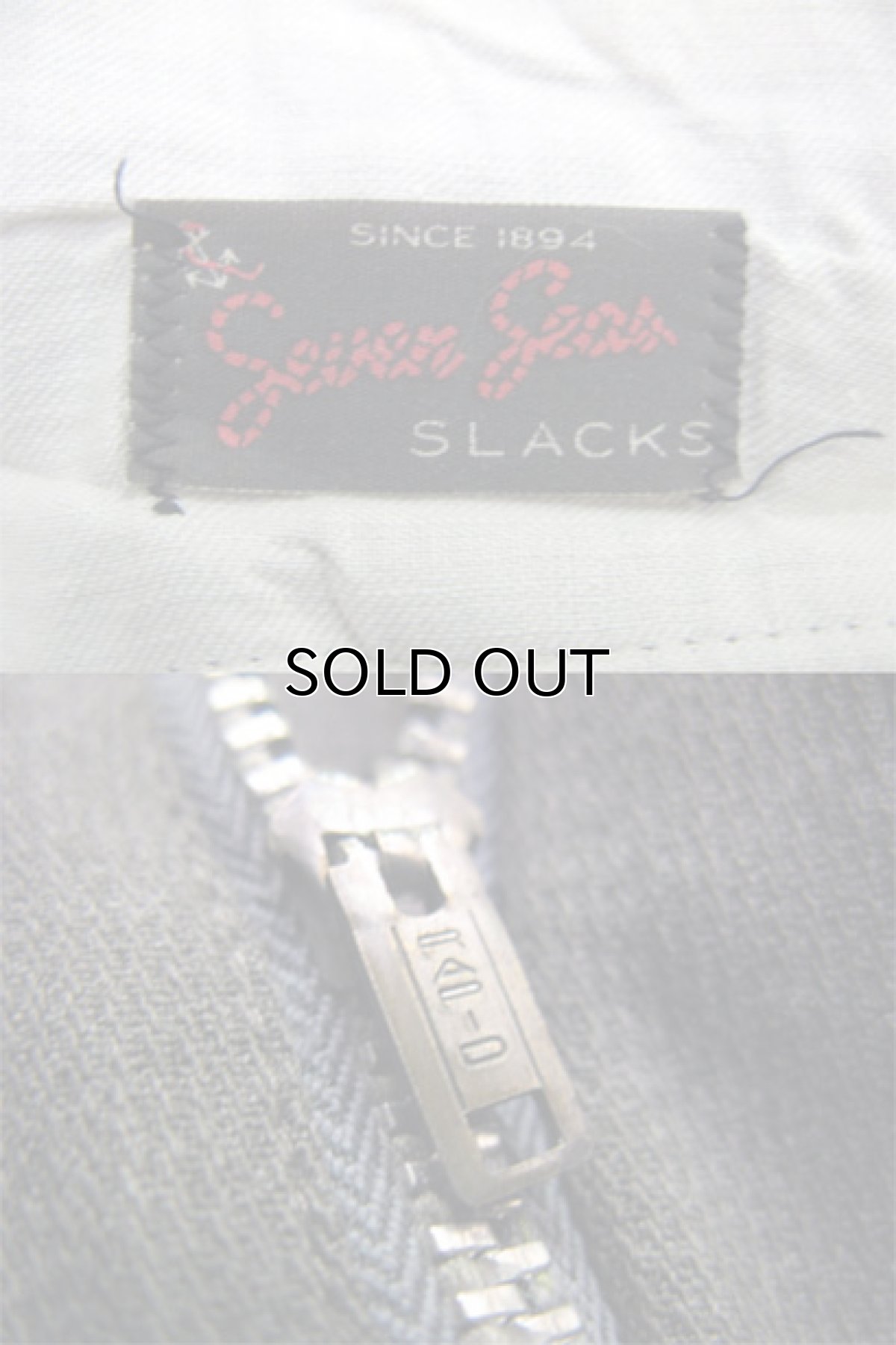 画像4: 1970's "Seven Sear Slacks" Non Tuck Tapered Trousers Charcoal Grey size 31.5 inch (表記 なし) (4)