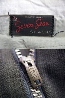 画像4: 1970's "Seven Sear Slacks" Non Tuck Tapered Trousers　Charcoal Grey　size 31.5 inch (表記 なし) (4)