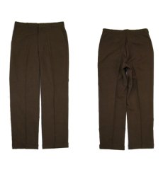 画像2: 1970's "KORATRON" Non Tuck Tapered Trousers　Brown系　size 33 inch (表記 なし) (2)