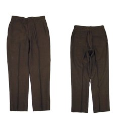 画像2: 1970's Unknown Non Tuck Tapered Trousers　BROWN STRIPE　size 30 inch ( 表記 なし) (2)