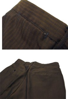 画像5: 1970's Unknown Non Tuck Tapered Trousers　BROWN STRIPE　size 30 inch ( 表記 なし) (5)