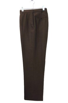 画像1: 1970's Unknown Non Tuck Tapered Trousers　BROWN STRIPE　size 30 inch ( 表記 なし) (1)