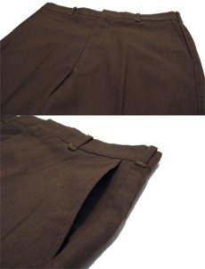 画像4: 1970's "KORATRON" Non Tuck Tapered Trousers　Brown系　size 33 inch (表記 なし) (4)