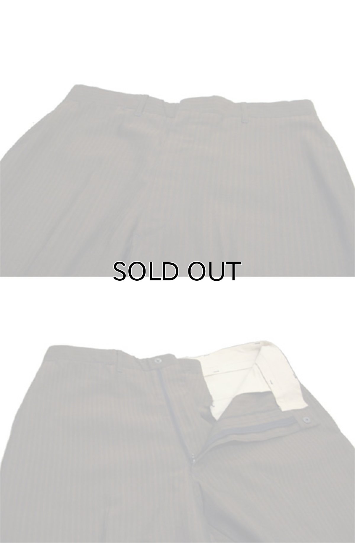 画像4: 1970's Unknown Non Tuck Tapered Trousers BROWN STRIPE size 30 inch ( 表記 なし) (4)