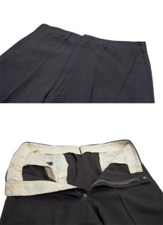 画像3: 1970's "Seven Sear Slacks" Non Tuck Tapered Trousers　Charcoal Grey　size 31.5 inch (表記 なし) (3)