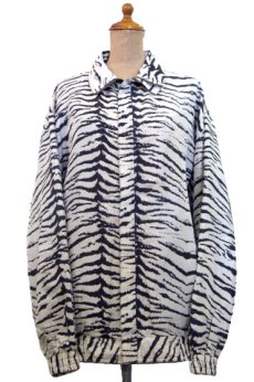 画像1: 1980's~ "FUDA" Animal Pattern Silk Jacket　"Zebra"　size L位 (表記 L) (1)