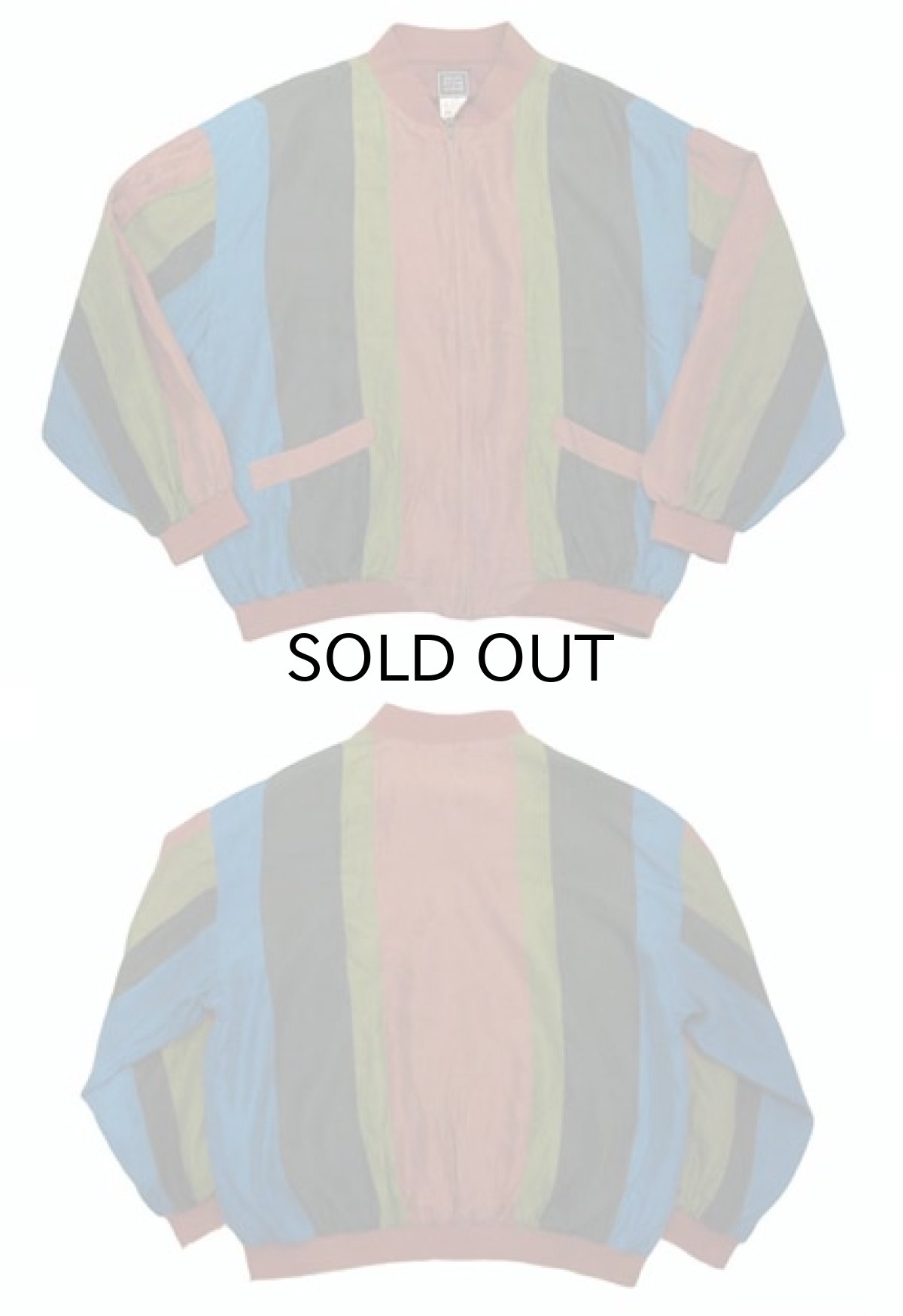 画像4: "Cheval Design Studio" Stripe Silk Jacket　size M - L位 (表記 M) (4)