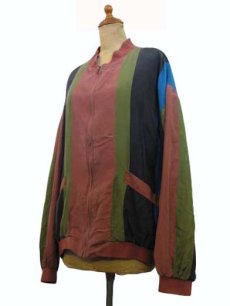 画像2: "Cheval Design Studio" Stripe Silk Jacket　size M - L位 (表記 M) (2)