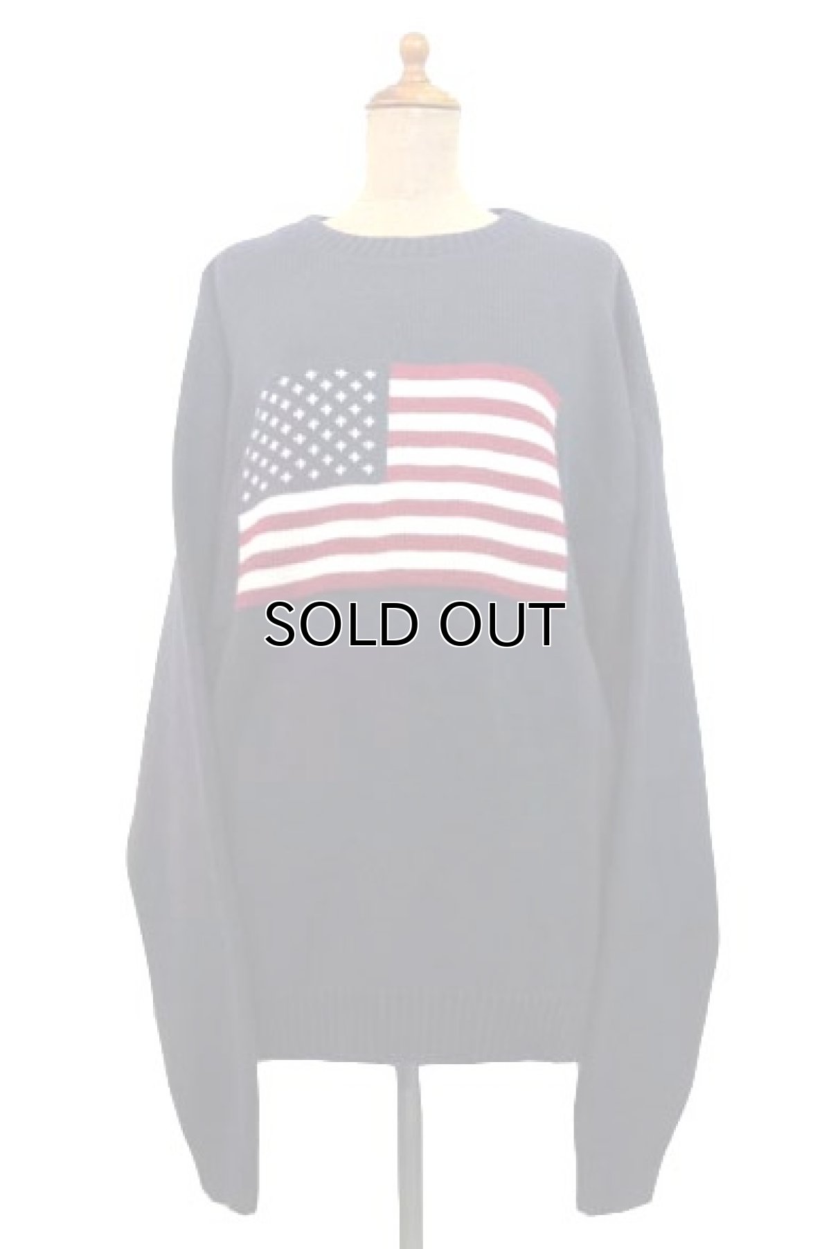 画像1: 1990's~ "FOCUS" American Flag Pullover Cotton Sweater 　NAVY　size L (表記 L) (1)