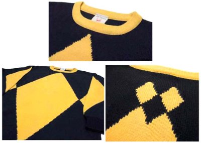 画像1: 1990's~ "MONDI" Two-Tone Pullover Sweater 　BLACK / YELLOW　size M (表記 38)