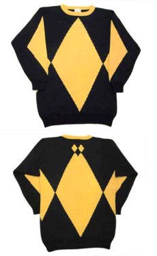 画像3: 1990's~ "MONDI" Two-Tone Pullover Sweater 　BLACK / YELLOW　size M (表記 38) (3)