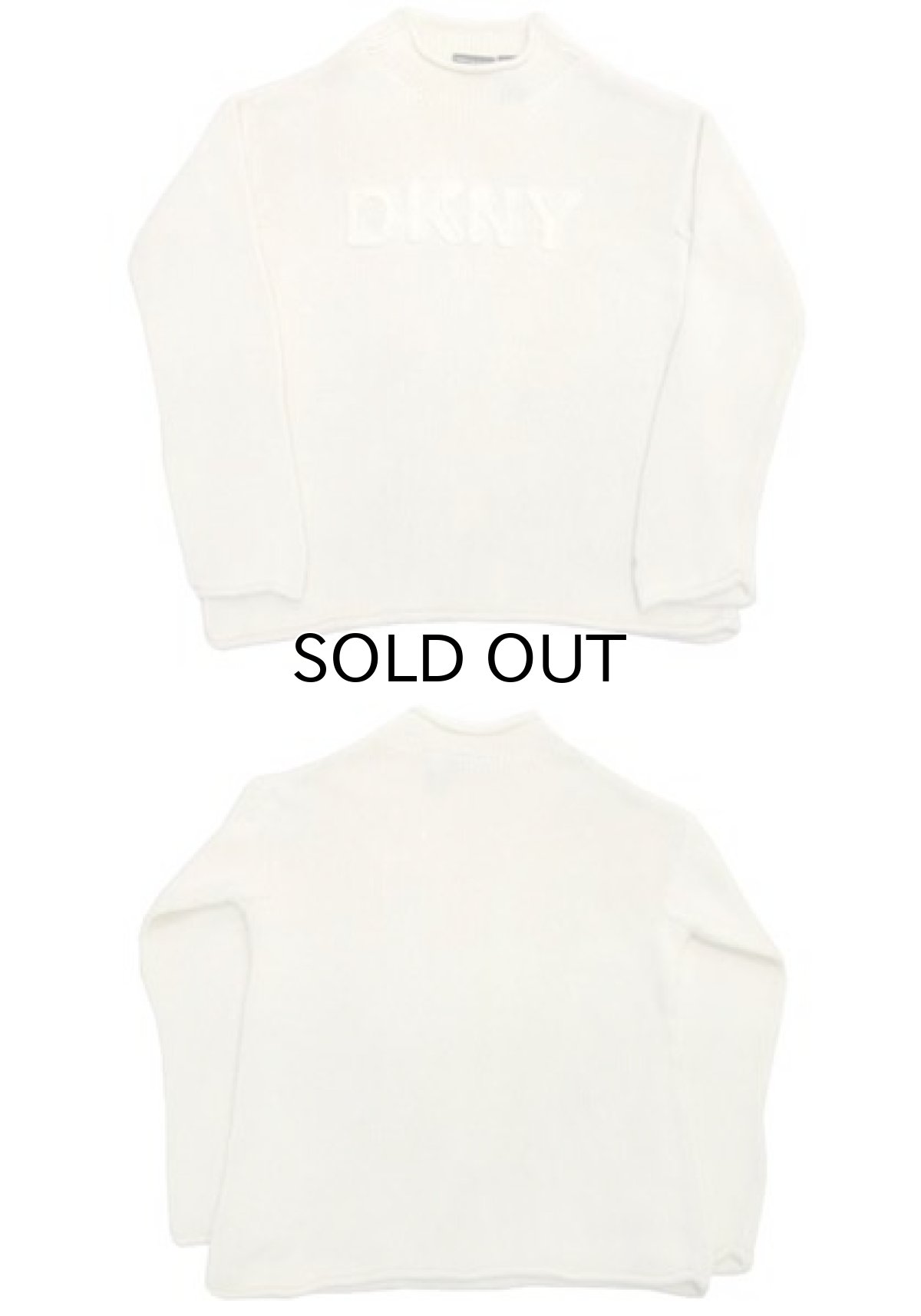 画像3: 00's~ "DKNY" Mock Neck Pullover Sweater  Ivory size M (表記 L) (3)