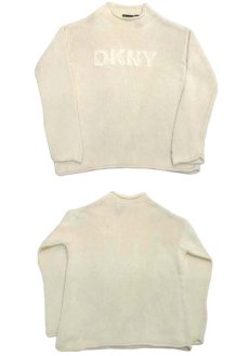 画像3: 00's~ "DKNY" Mock Neck Pullover Sweater  Ivory size M (表記 L) (3)