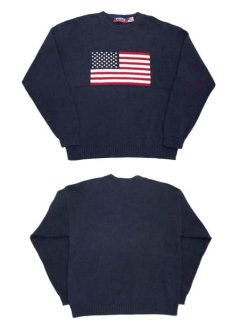 画像5: 1990's~ "FOCUS" American Flag Pullover Cotton Sweater 　NAVY　size L (表記 L) (5)