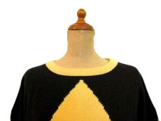 画像4: 1990's~ "MONDI" Two-Tone Pullover Sweater 　BLACK / YELLOW　size M (表記 38) (4)