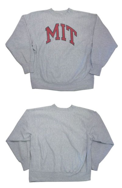 画像1: 1990's "Champion" Reverse Weave "MIT" Sweat GREY 染み込み　size 表記 XL