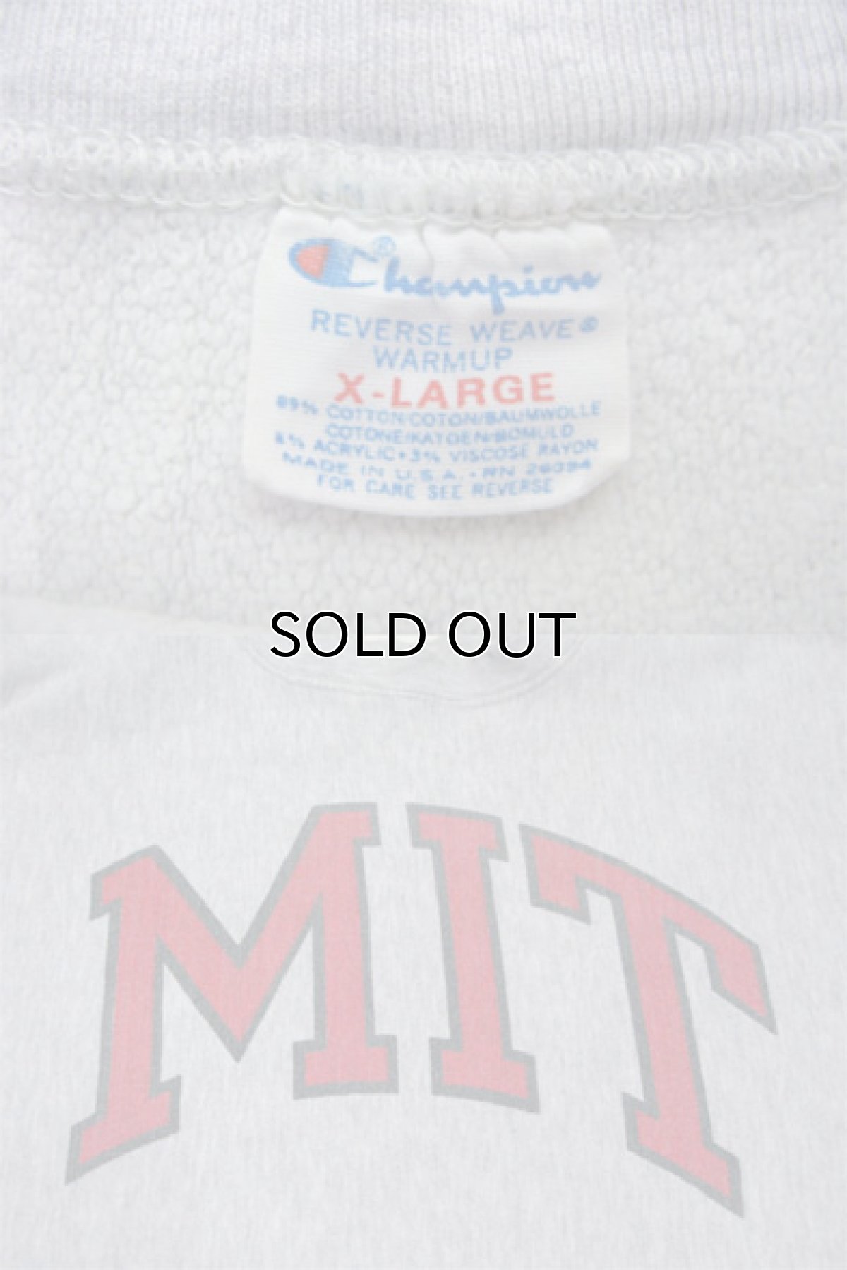 画像4: 1990's "Champion" Reverse Weave "MIT" Sweat GREY 染み込み size 表記 XL (4)