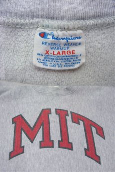 画像4: 1990's "Champion" Reverse Weave "MIT" Sweat GREY 染み込み　size 表記 XL (4)