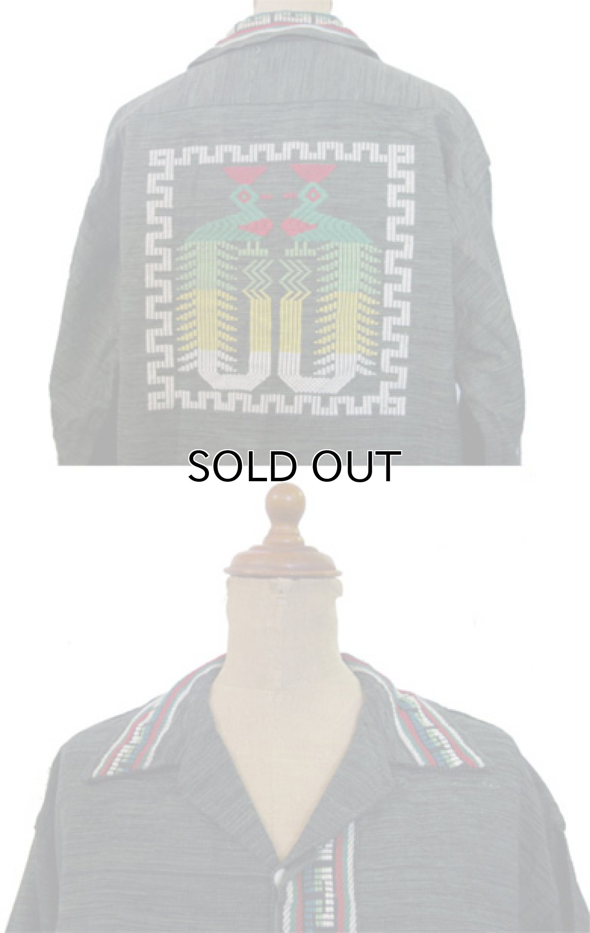 画像4: 1970's OLD Guatemara Shirts  GREEN系　size M 位  (表記 なし ) (4)