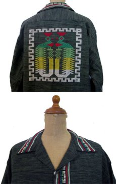 画像4: 1970's OLD Guatemara Shirts  GREEN系　size M 位  (表記 なし ) (4)