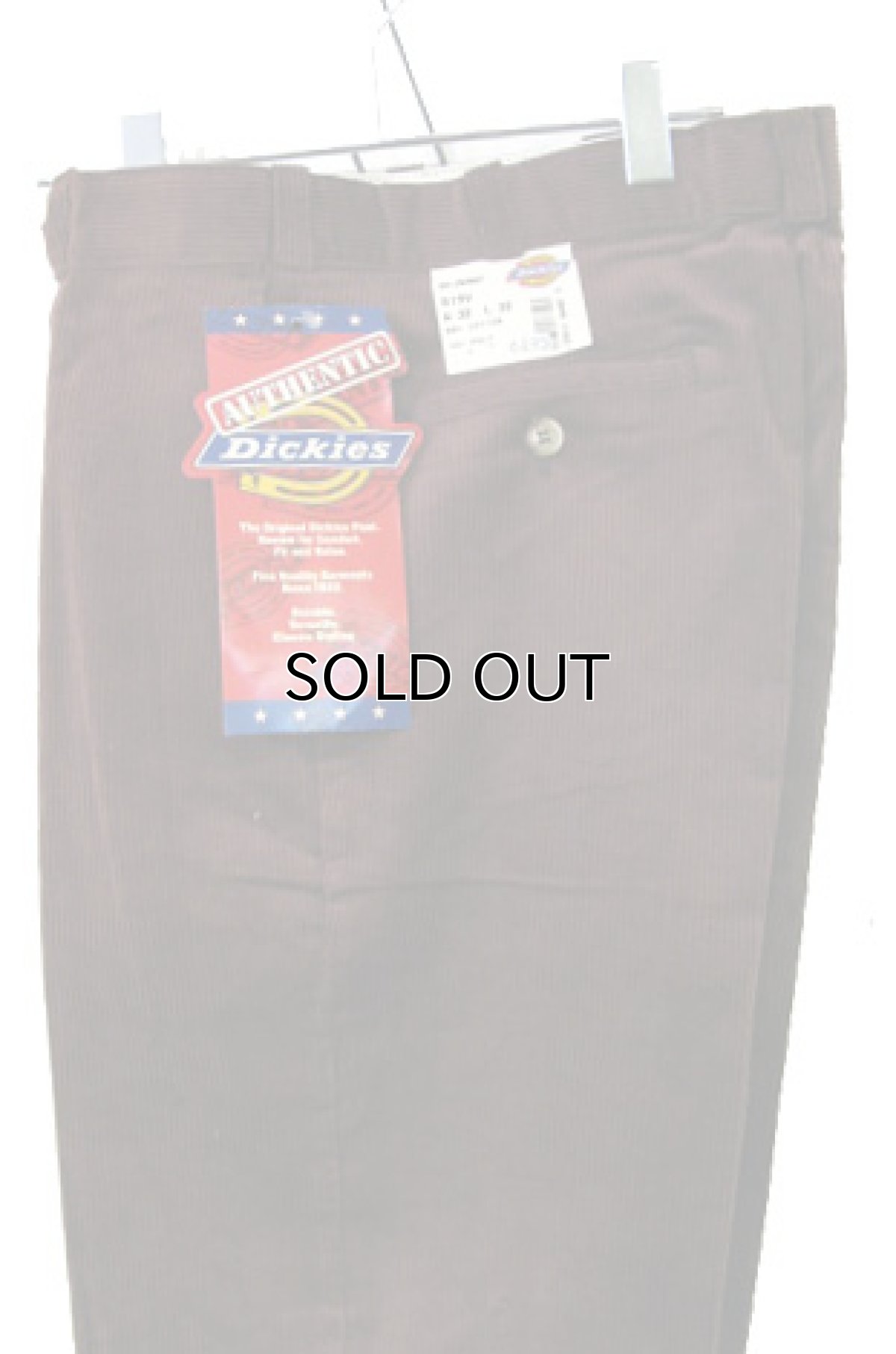 画像1: 1990's "Dickies" Corduroy Trousers DEAD STOCK  made in USA  BROWN　size W32 x L32  (1)