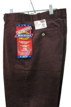 画像1: 1990's "Dickies" Corduroy Trousers DEAD STOCK  made in USA  BROWN　size W32 x L32  (1)
