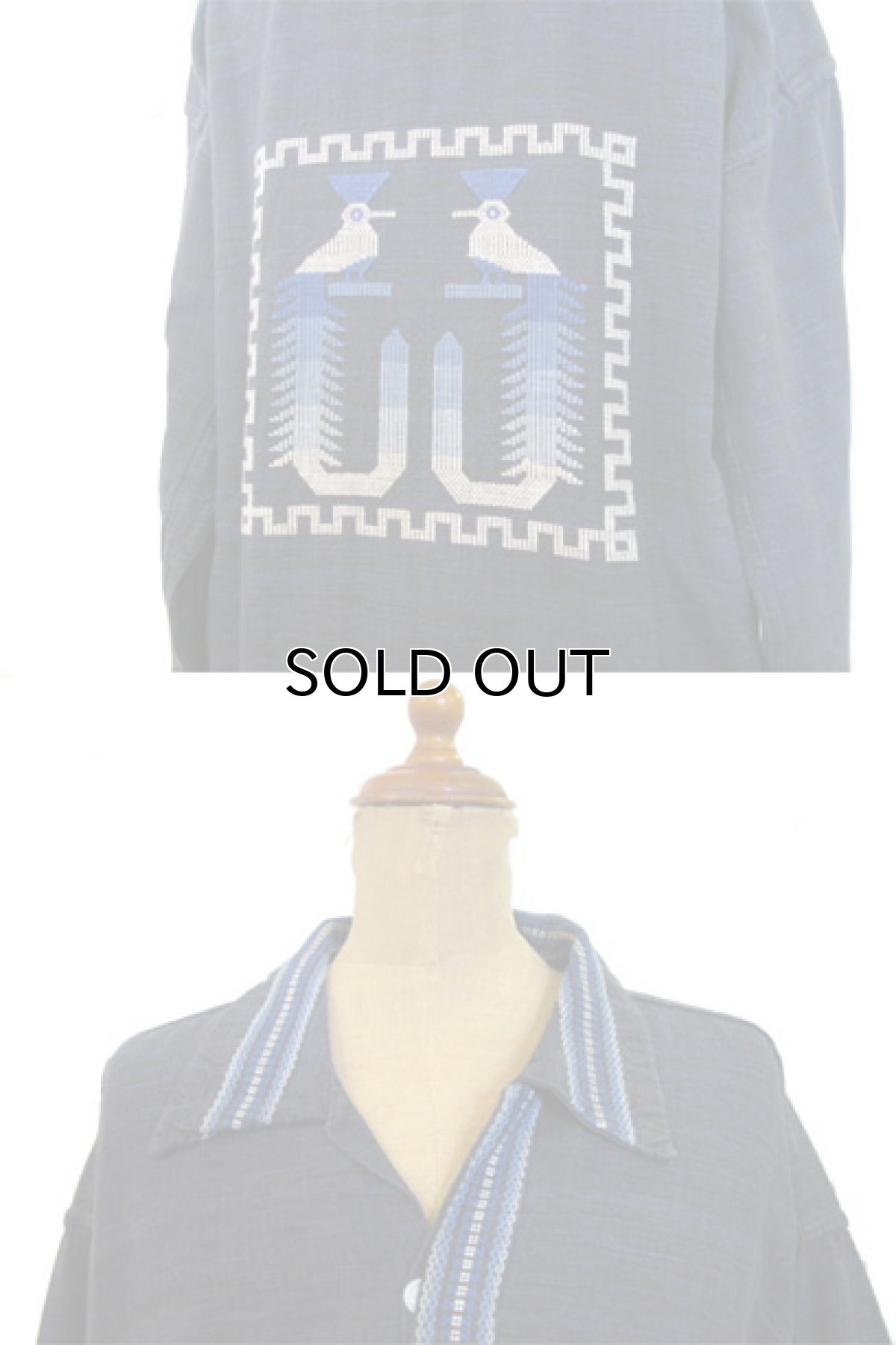 画像3: 1970's OLD Guatemara Shirts  NAVY系　size L 位  (表記 なし ) (3)