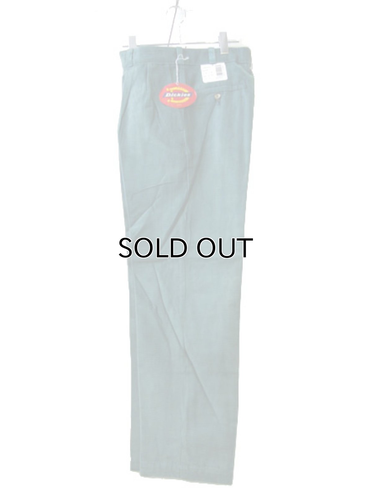 画像2: 1990's "Dickies" ヨコ畝 Corduroy Trousers DEAD STOCK  made in USA  Light Green　size W31L34 / W34L32  (2)