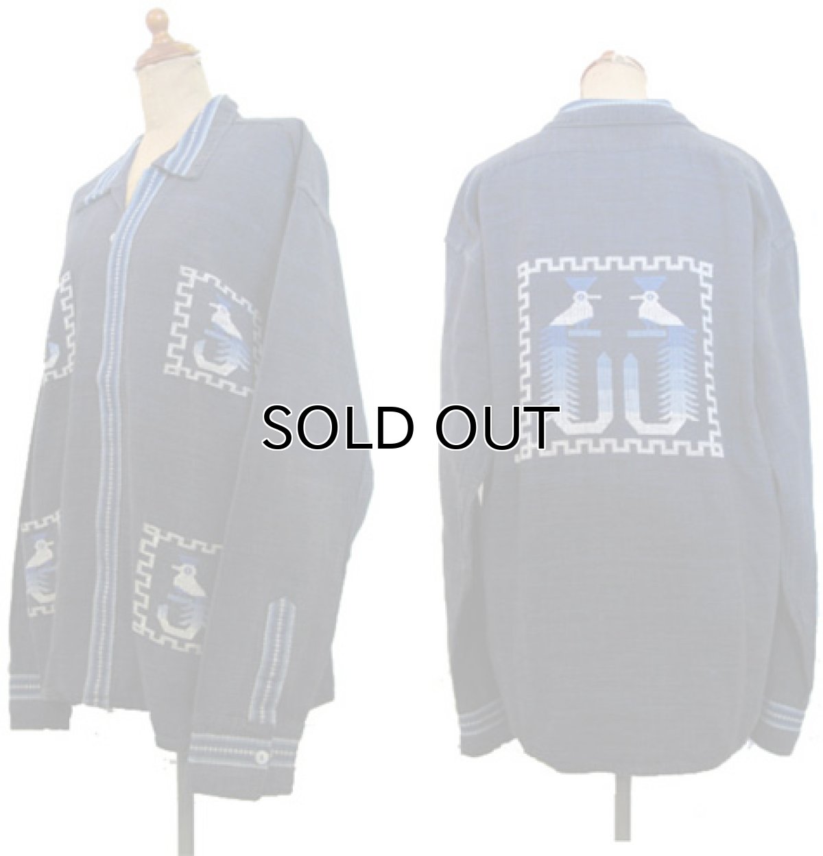 画像2: 1970's OLD Guatemara Shirts  NAVY系　size L 位  (表記 なし ) (2)