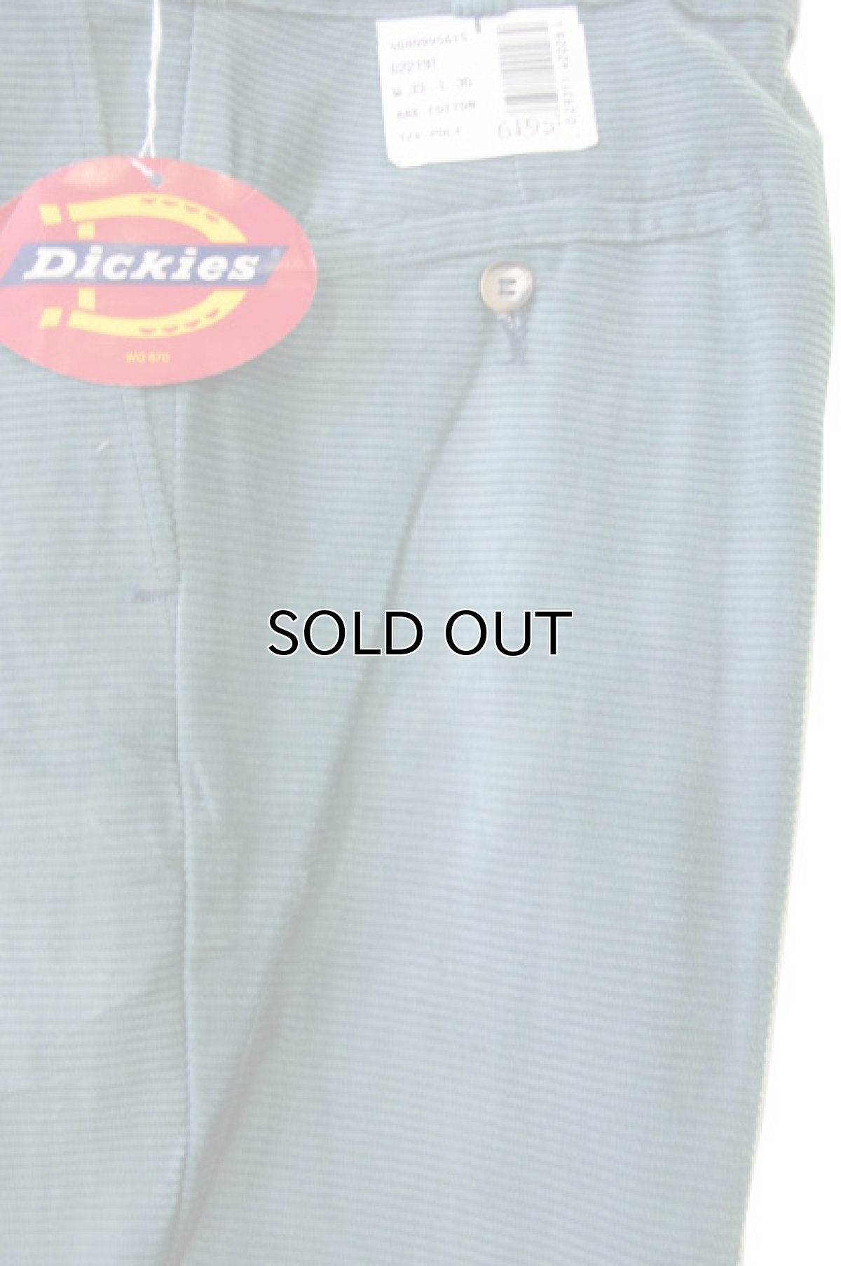 画像1: 1990's "Dickies" ヨコ畝 Corduroy Trousers DEAD STOCK  made in USA  Light Green　size W31L34 / W34L32  (1)