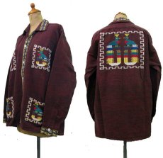 画像2: 1970's OLD Guatemara Shirts  WineRed系　size S-M 位  (表記 なし ) (2)