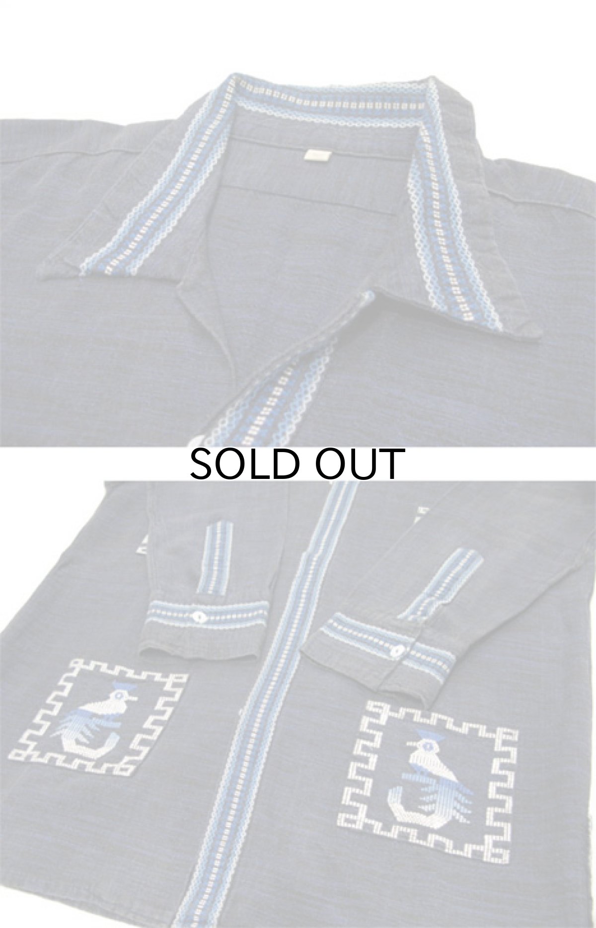 画像4: 1970's OLD Guatemara Shirts  NAVY系　size L 位  (表記 なし ) (4)