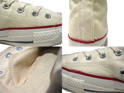 画像1: 1980's "CONVERSE" ALL STAR HI side stitch Dead Stock "IRREGULAR"　NATURAL 　size US 12 (30.5cm)