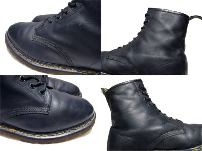 画像1: "Dr.Martens" 8-Hole Leather Boots BLACK  made in England　 size UK 9  ( US 10 / 28 cm )